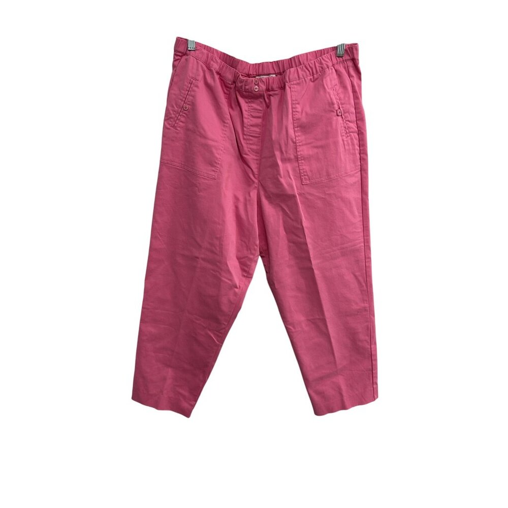 Graff Elastic Waist Pull On Cropped Pants Pink Sz 18 Feminine Barbiecore